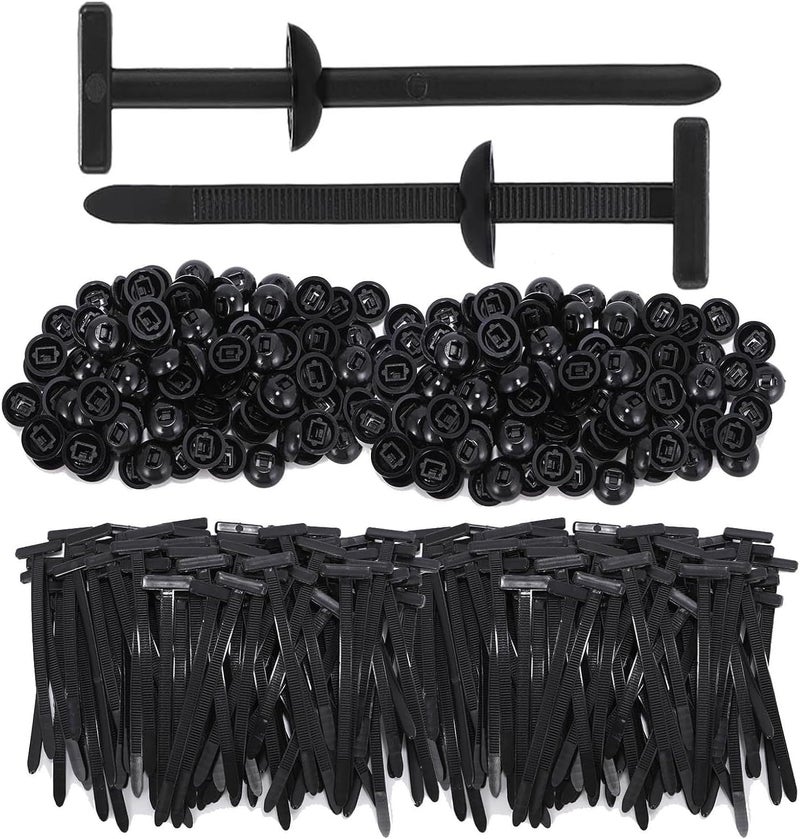 Denchy 200Pcs Nylon Universal Cable Tie Buckle, Ziplock Pro Car Button Grip Ziptie Lock Clips, Strap Style Self-Locking Zip Tie for Automotive Bumper Fender Liner Auto Body Trim Panel Fastener Push Rivets - Image 1